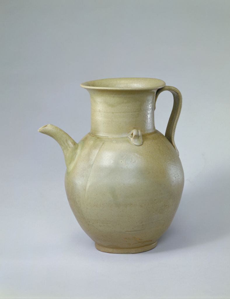 图片[1]-Green glaze melon ridge holding pot of Yue kiln-China Archive